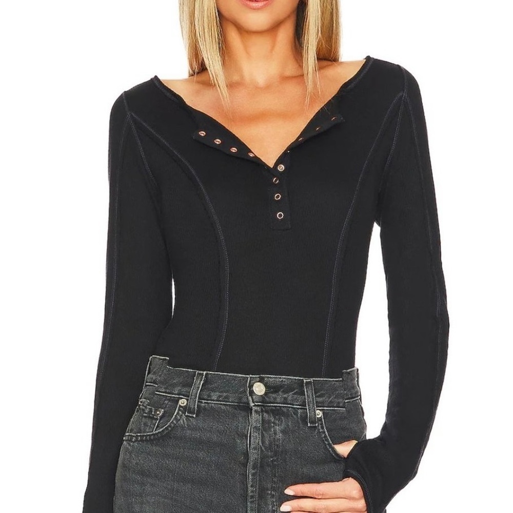 Intimately Free People Sloan Bodysuit Black Size M NWT